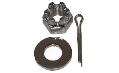 AXLE CASTELLATE NUT, WASHER & SPLIT PIN